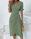 Tine - Short Sleeve Dress with Floral Print