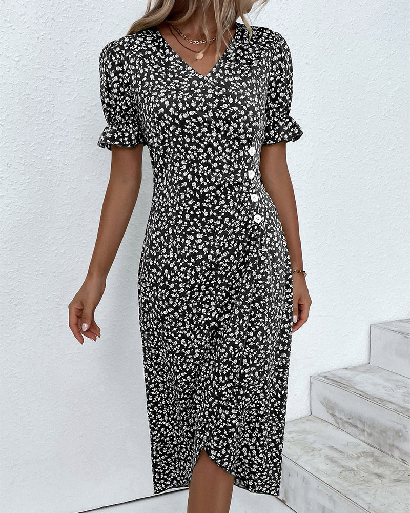 Ellaine – Floral summer dress with tummy coverage