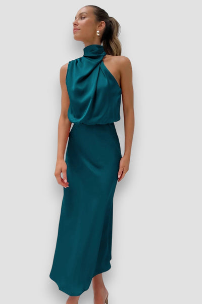 Carlina | Satin Kleid Côte d’Azur Stil