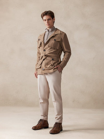 Vintage Cargo Trenchjacke mit Gürtel