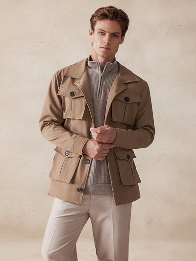 Vintage Cargo Trenchjacke mit Gürtel