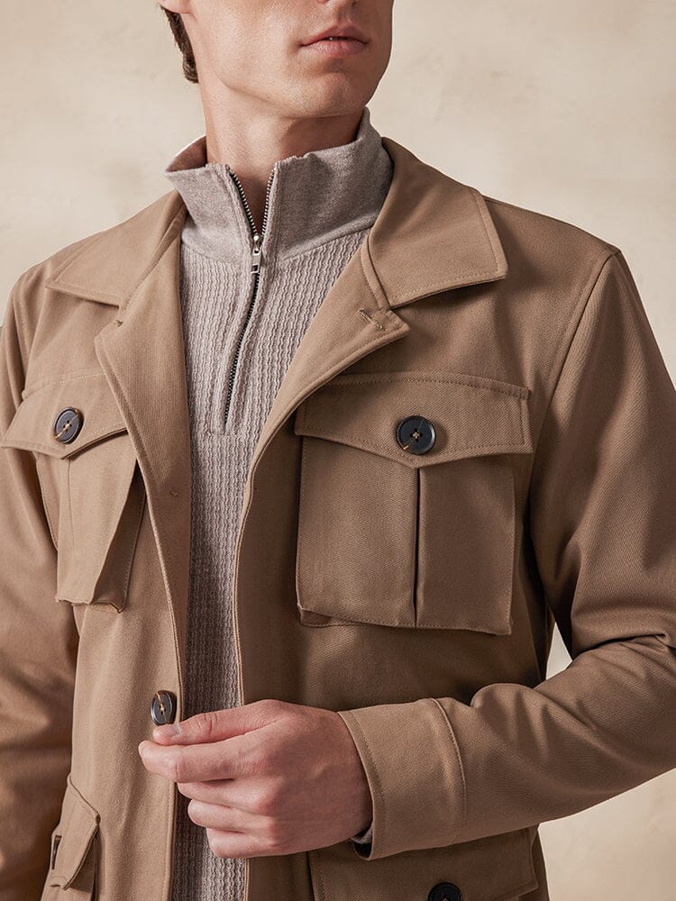 Vintage Cargo Trenchjacke mit Gürtel