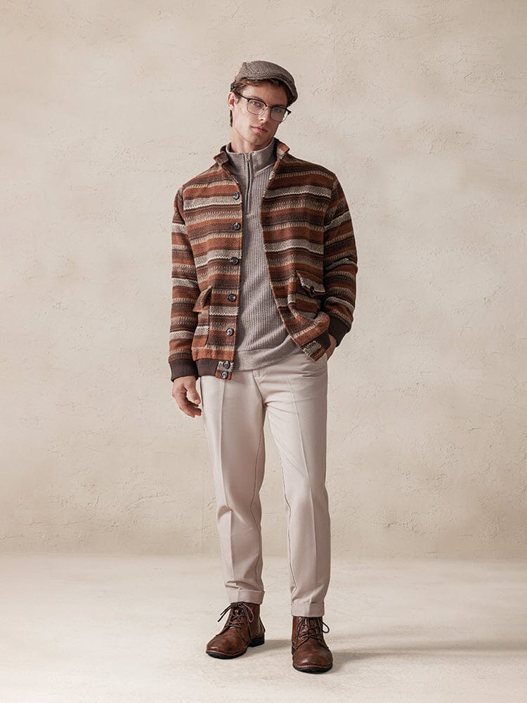Vintage Streifen Tweed Jacke