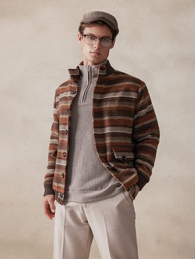 Vintage Streifen Tweed Jacke