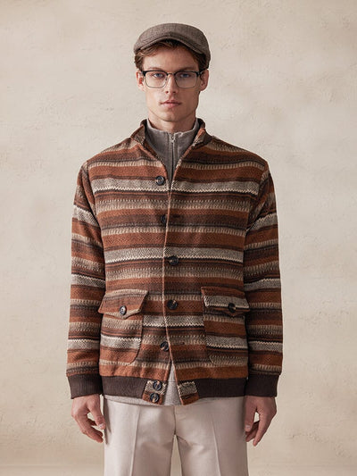 Vintage Streifen Tweed Jacke