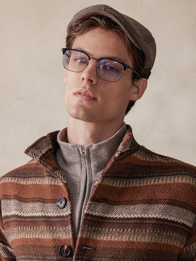 Vintage Streifen Tweed Jacke