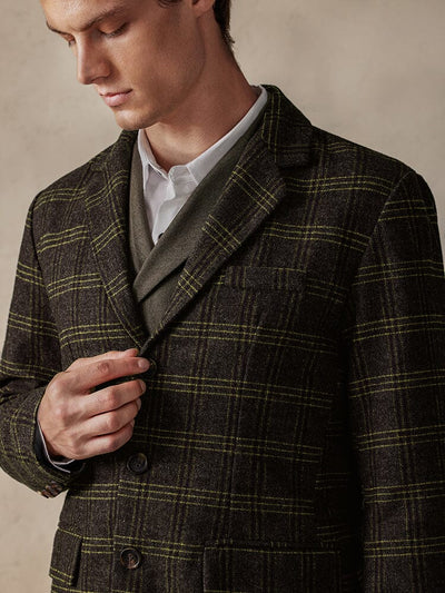 Vintage Karo Wollmischung Blazer Jacke