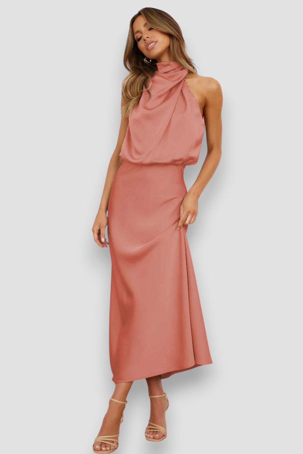 Carlina | Satin Kleid Côte d’Azur Stil