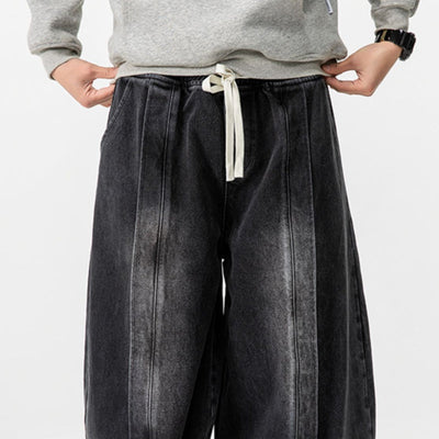 Japanische Retro Machete Denim Lockere Weitbein-Harem-Hose
