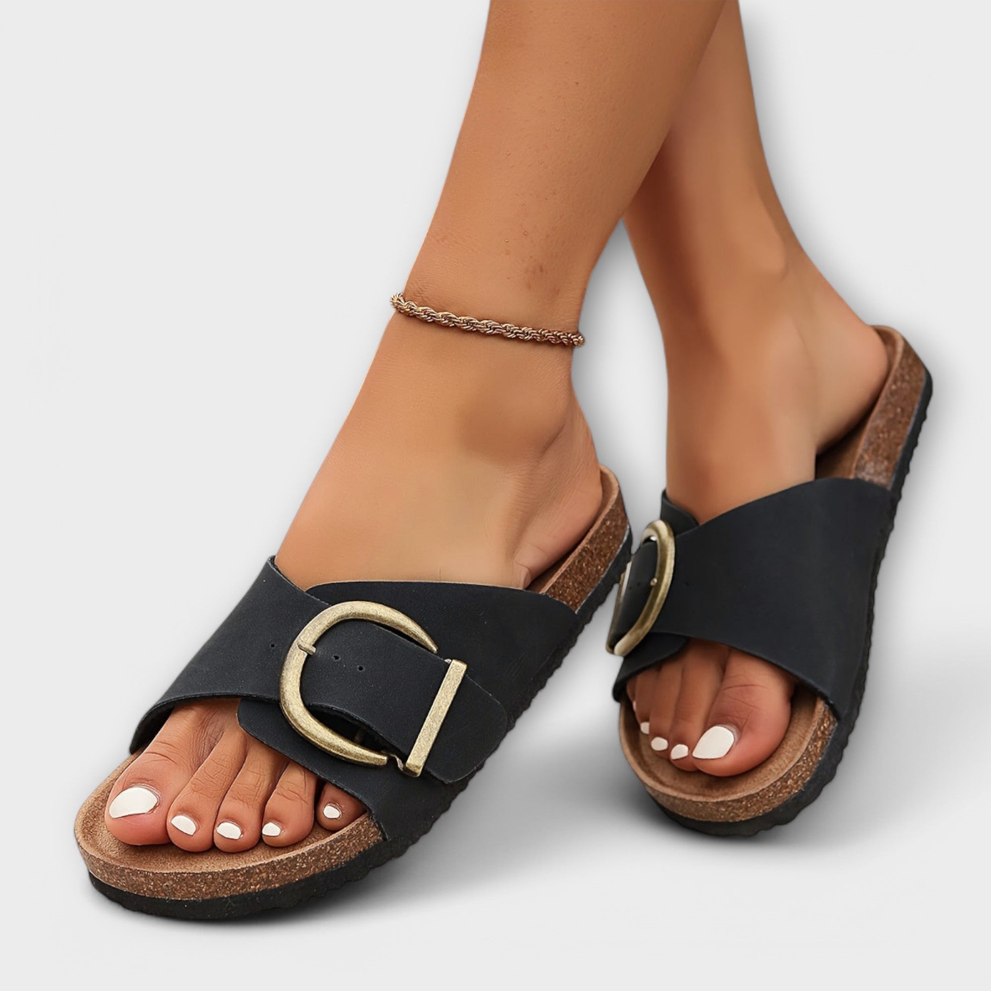 Margie - Damen Korksandalen mit Schnallen-Design