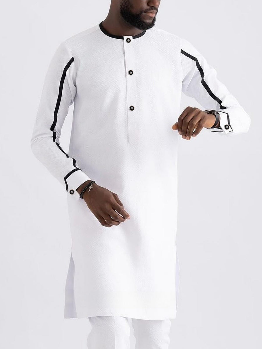 Plus Size Colorblock Langarm Herren Set