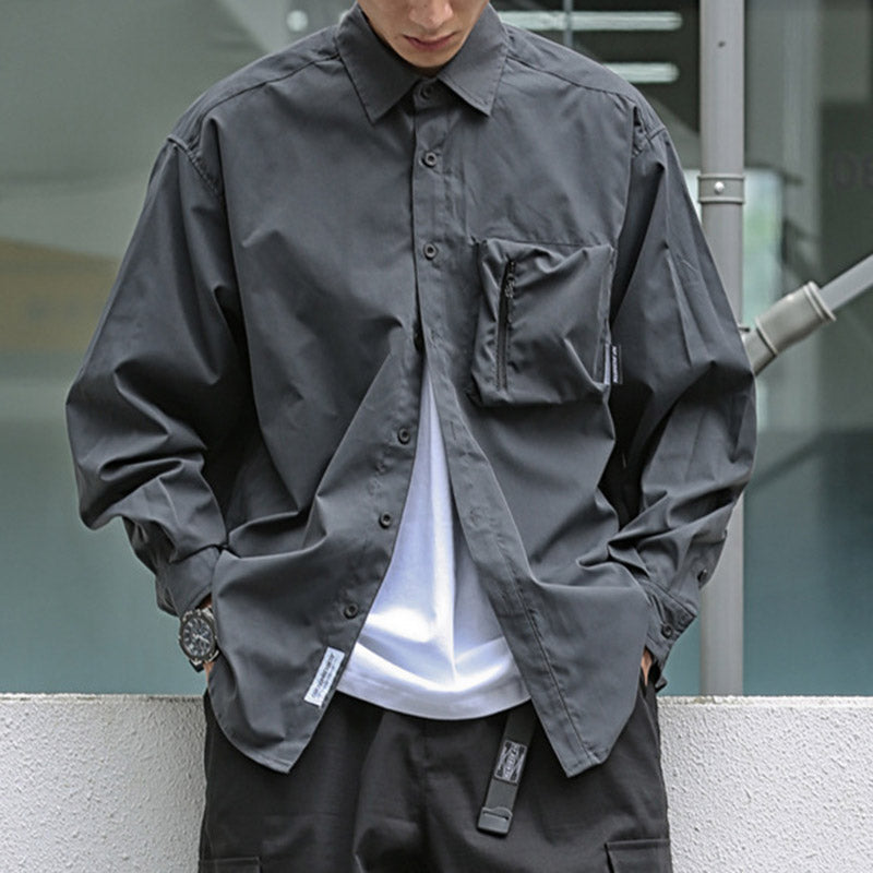 Japanisches lockeres einfarbiges Hemd
