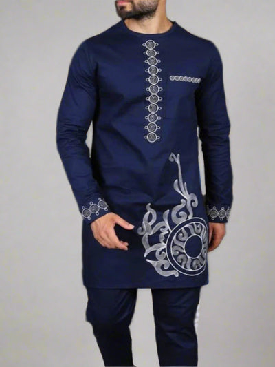 Plus Size Afrikanisches Ethnisches Digitalbedrucktes Herren-Set