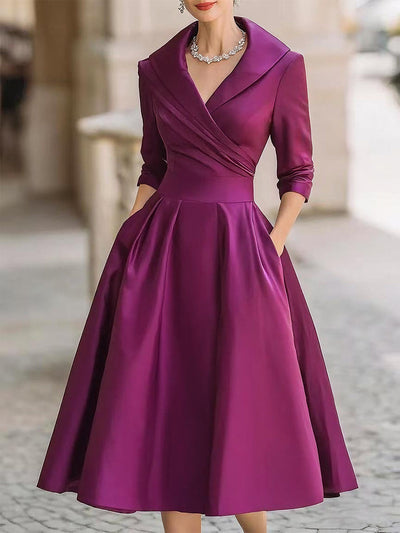 Ariella - Satin Midi Kleid