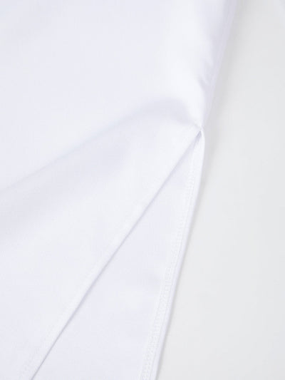 Plus Size Herren Split Shirt Weiß Bedrucktes Set