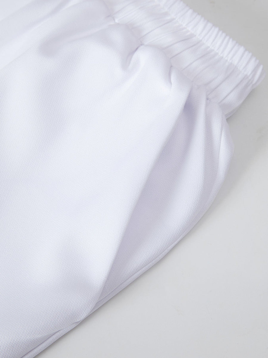 Plus Size Herren Split Shirt Weiß Bedrucktes Set