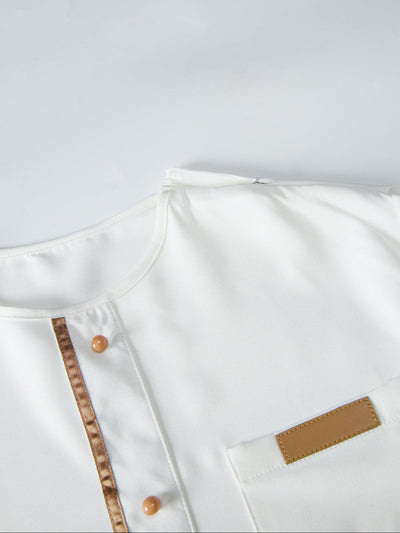 Plus Size Leder mit Taschen Herren Set in Weiß