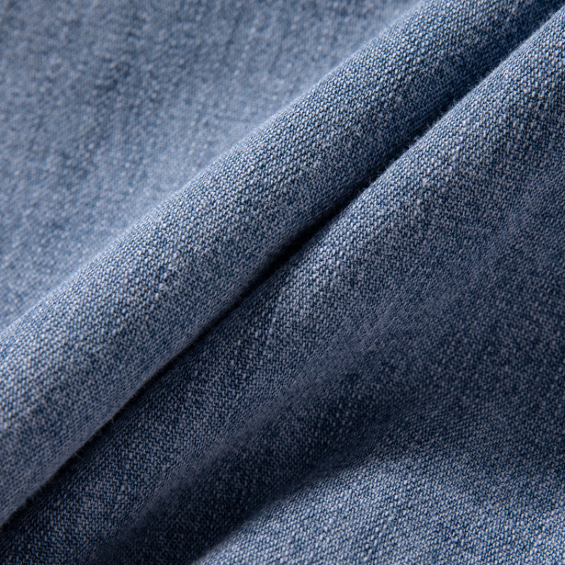Denim Locker Dünn Retro Arbeitshemd T-Shirt