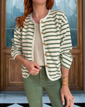 Goldene Knopf gestreifte Jacke
