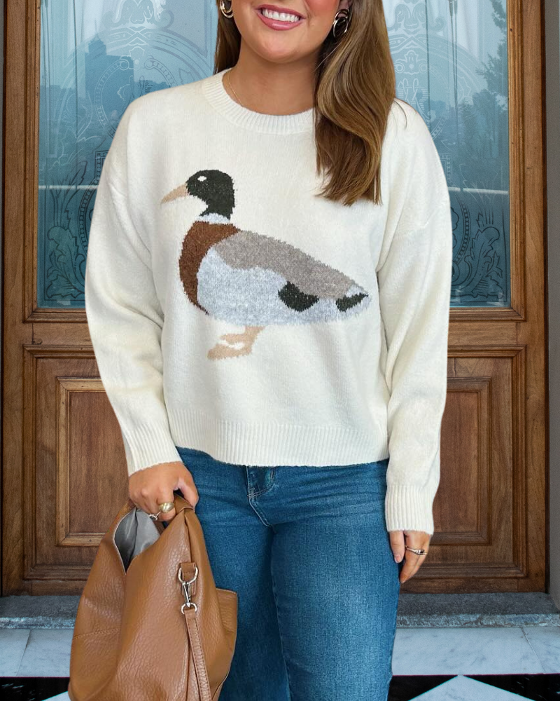 Süßer Enten-Stickpullover