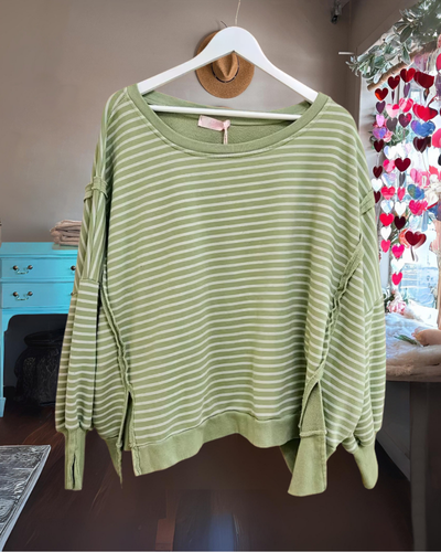 Gestreiftes Rundhals-Sweatshirt