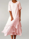 CHRISTINA – Elegantes langes Baumwollkleid