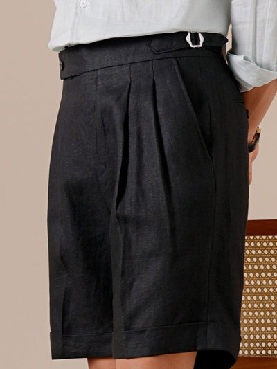 Marini Capri Hochtaillierte Shorts aus 100% Leinen