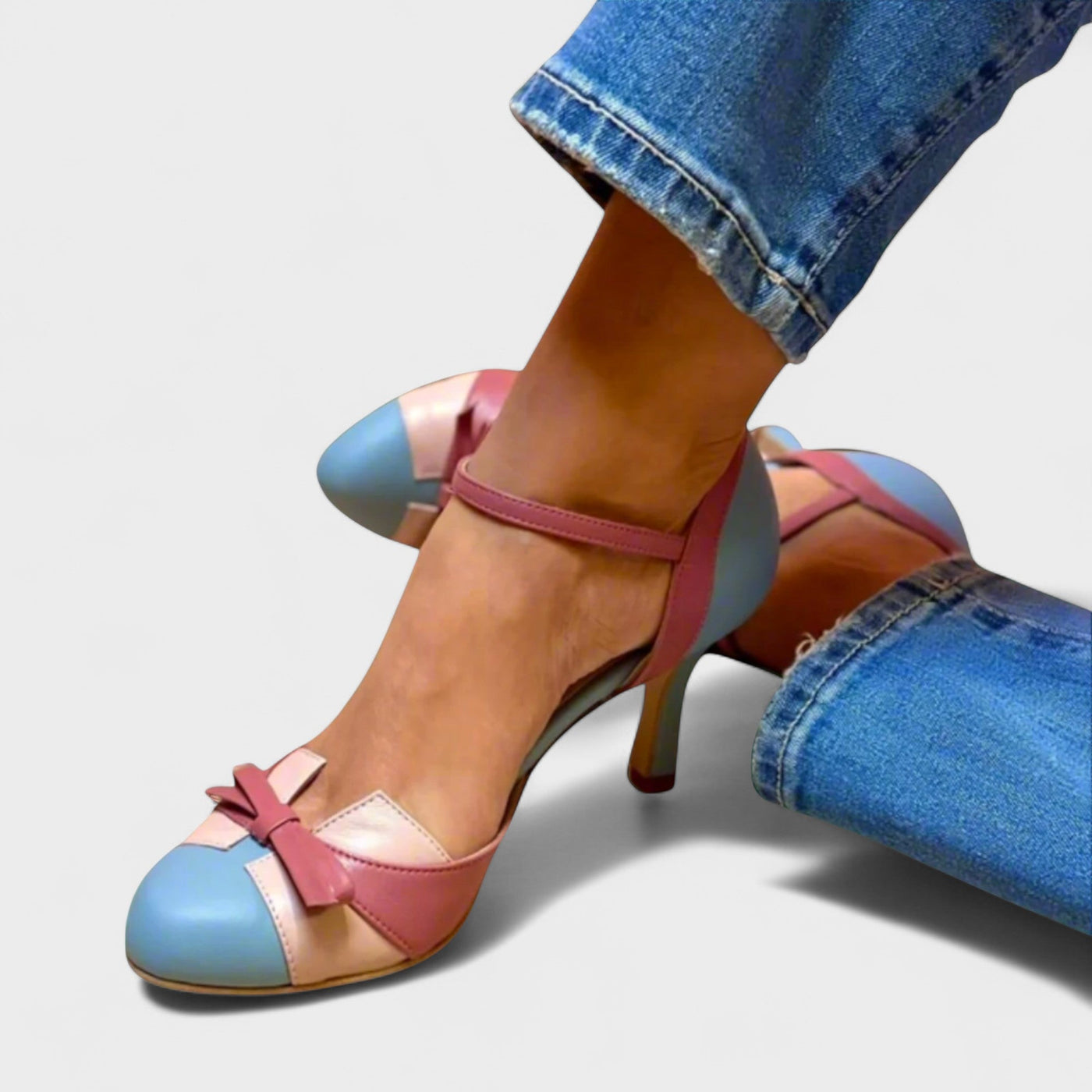 Lysa | Farbblock-Bow-Absatzschuhe