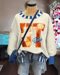 UT Pailletten Sweatshirt mit kontrastierenden Akzenten