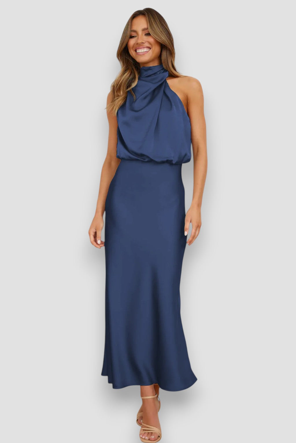Carlina | Satin Kleid Côte d’Azur Stil