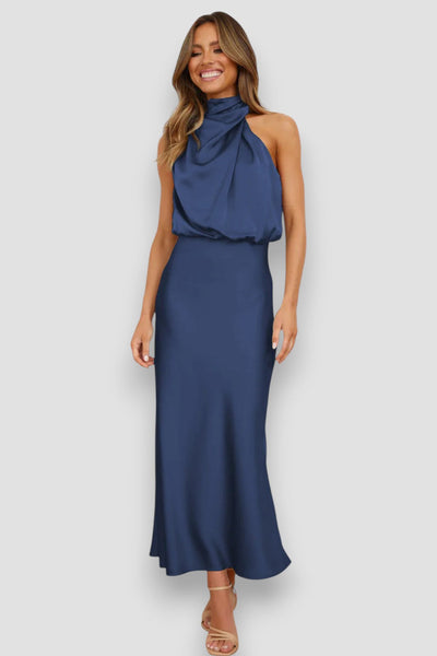Carlina | Satin Kleid Côte d’Azur Stil