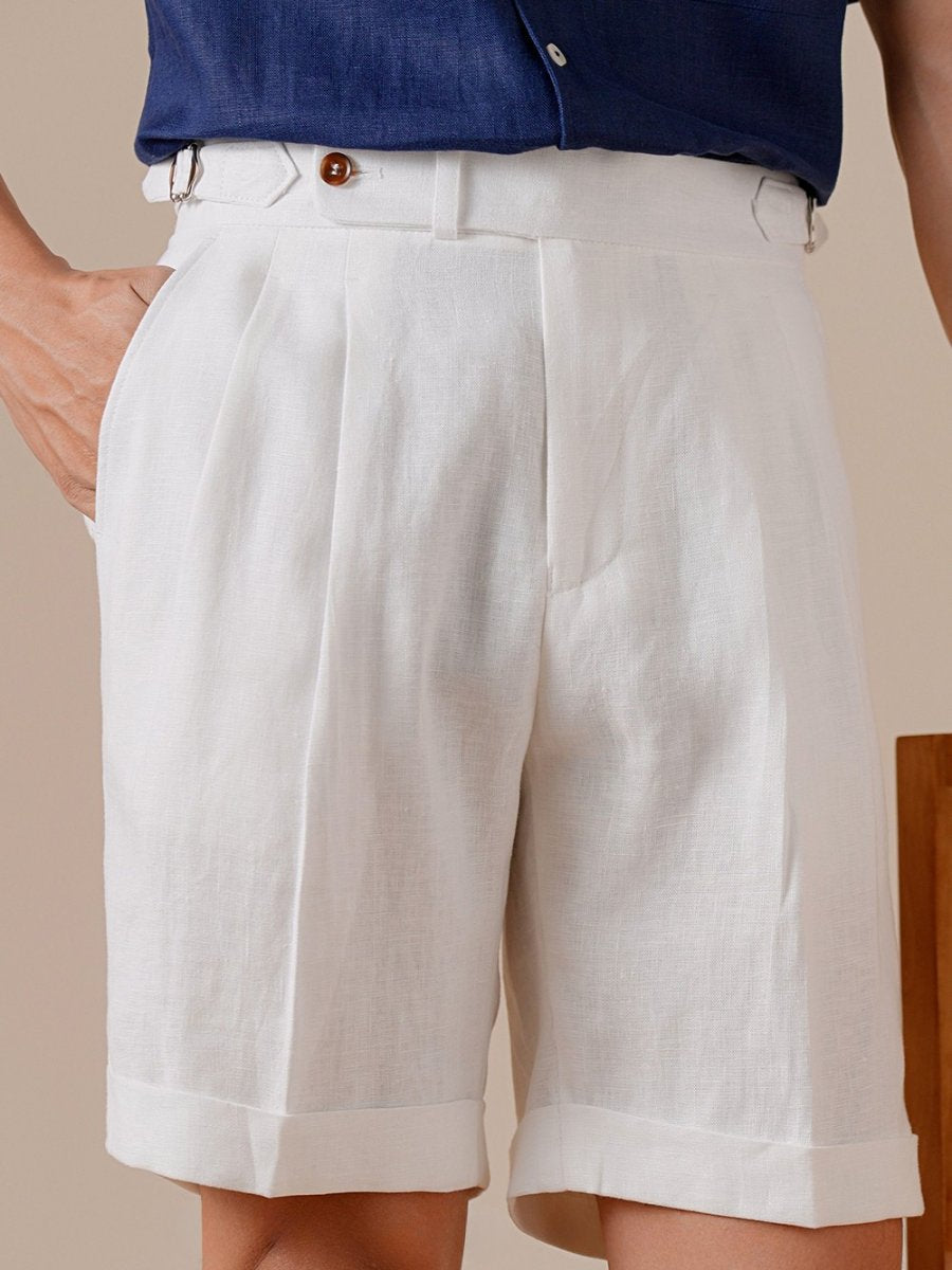 Marini Capri Hochtaillierte Shorts aus 100% Leinen