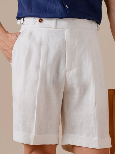 Marini Capri Hochtaillierte Shorts aus 100% Leinen
