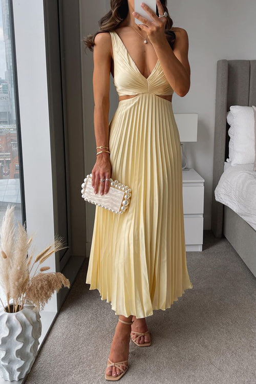 Elsa | Elegantes Plissiertes Maxikleid