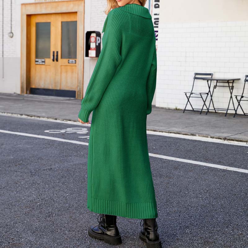 Lässiger einfarbiger langer Cardigan
