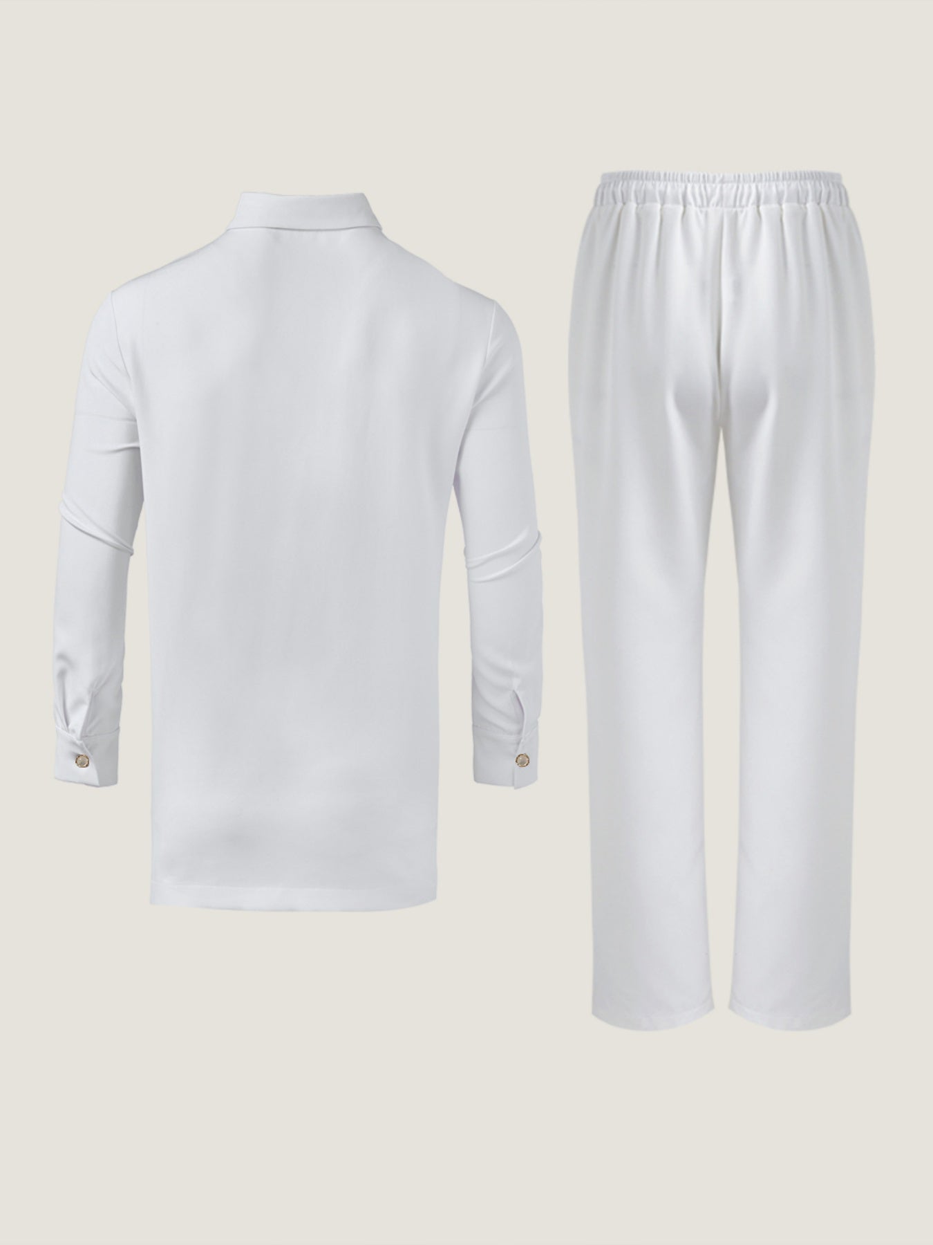 Plus Size Minimalist Langarmknopf Männer Set