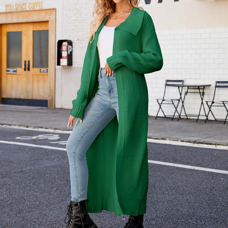 Lässiger einfarbiger langer Cardigan