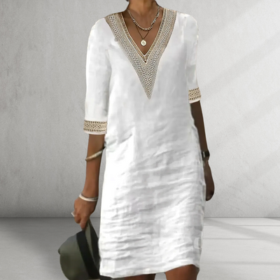 INGRID – Kleid aus Baumwolle und Leinen