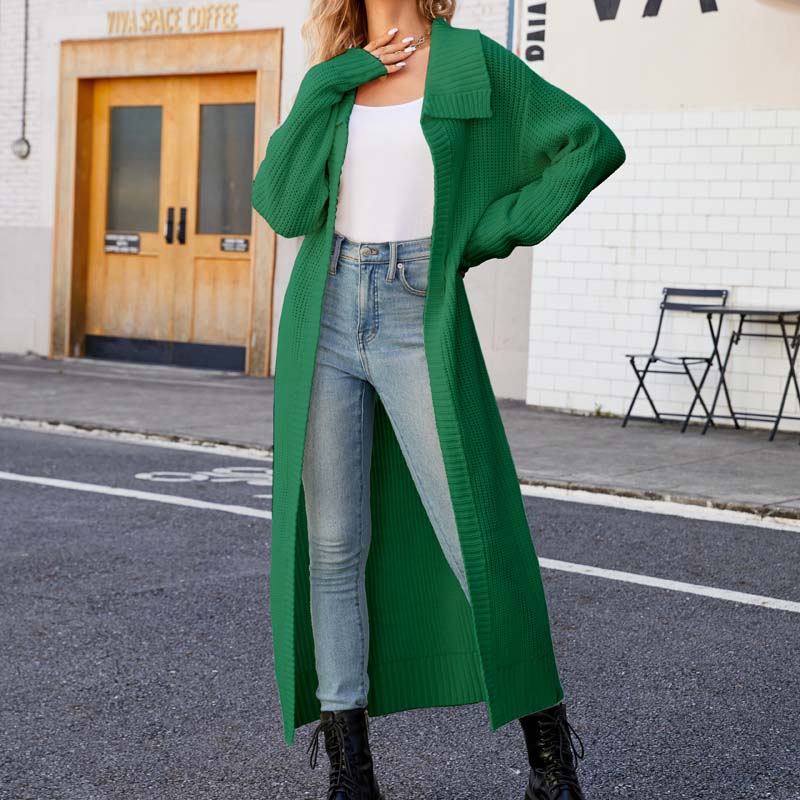 Lässiger einfarbiger langer Cardigan