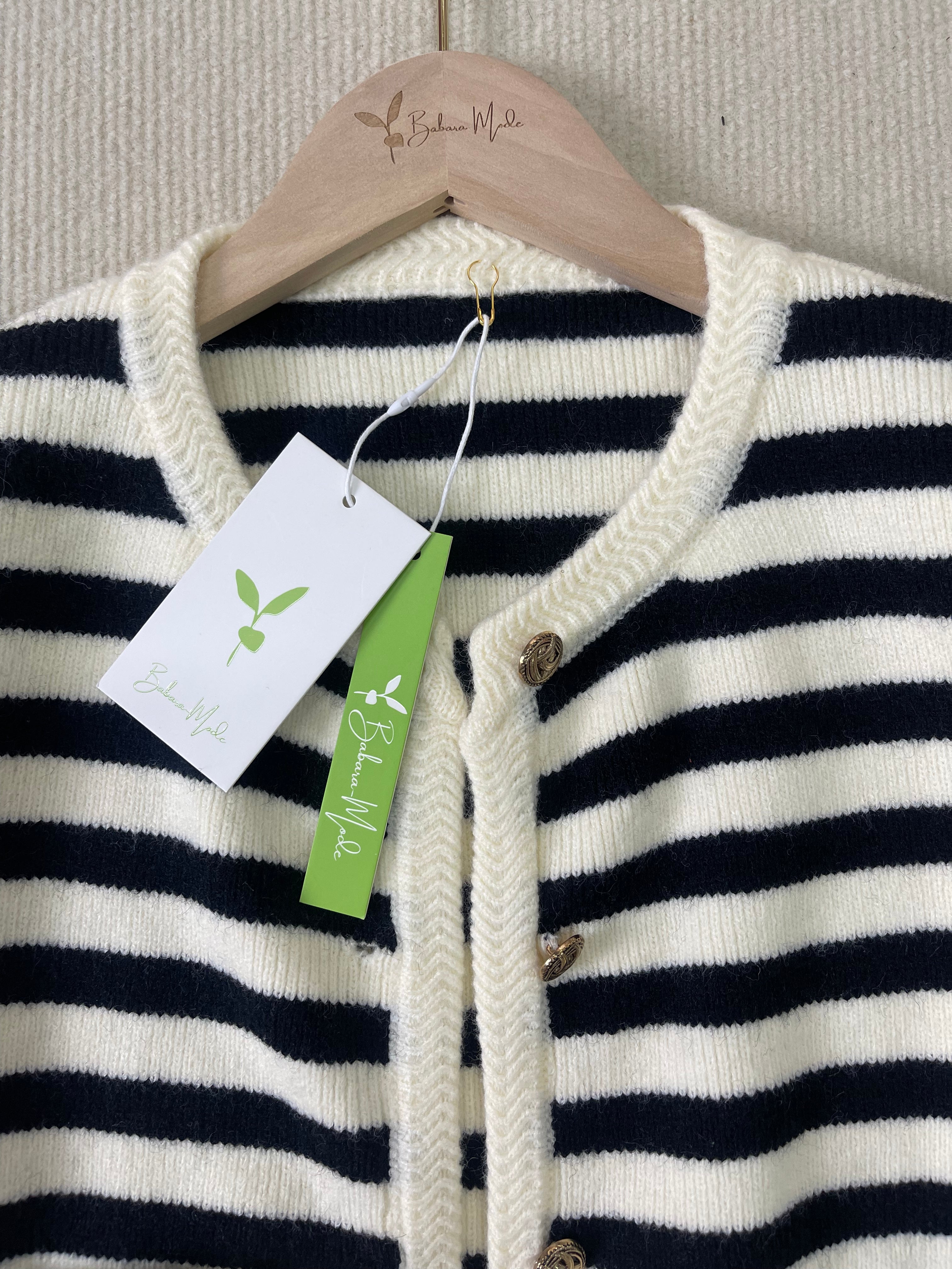 MYLAH | Eleganter gestreifter Cardigan