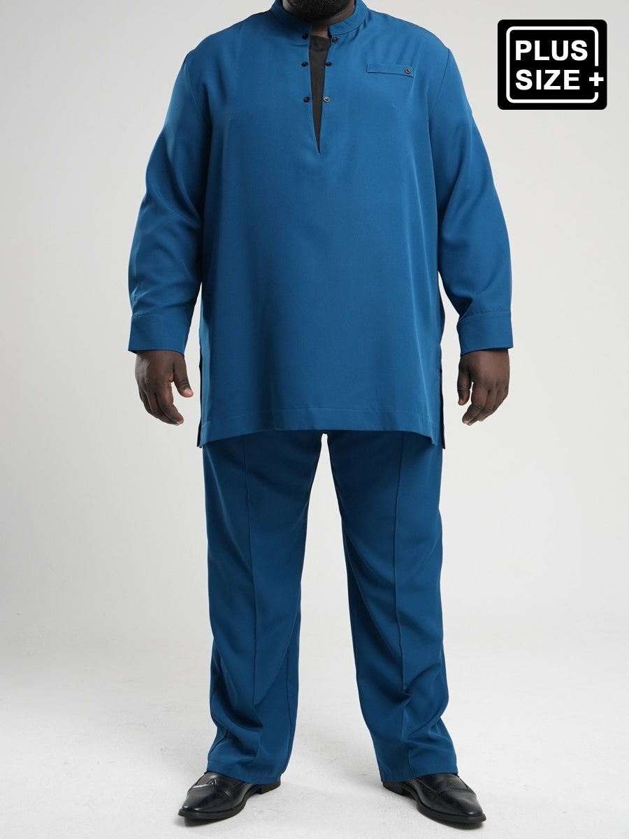 Plus Size Formelles Farbblock-Männer-Set