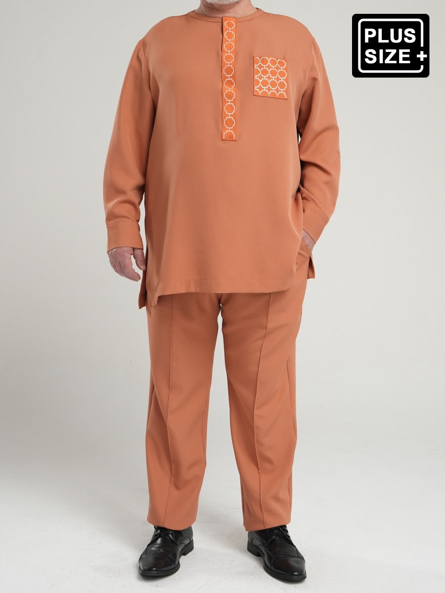 Plus Size Afrikanisches Geometrisches Besticktes Herren-Set