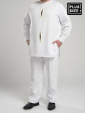Plus Size Herren Split Shirt Weiß Bedrucktes Set