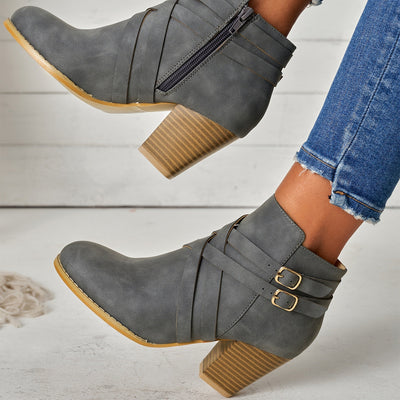 Orthopädische Leder Absatzstiefel