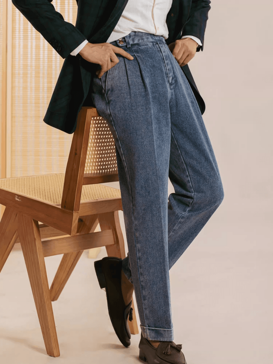 Marini Montefalco Falten-Jeanshose