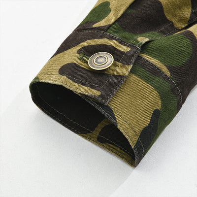 Herren Camouflage Canvas Retro Wear Reversjacke