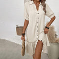 Aliyah – Button-Down Ruffle Hem Dress