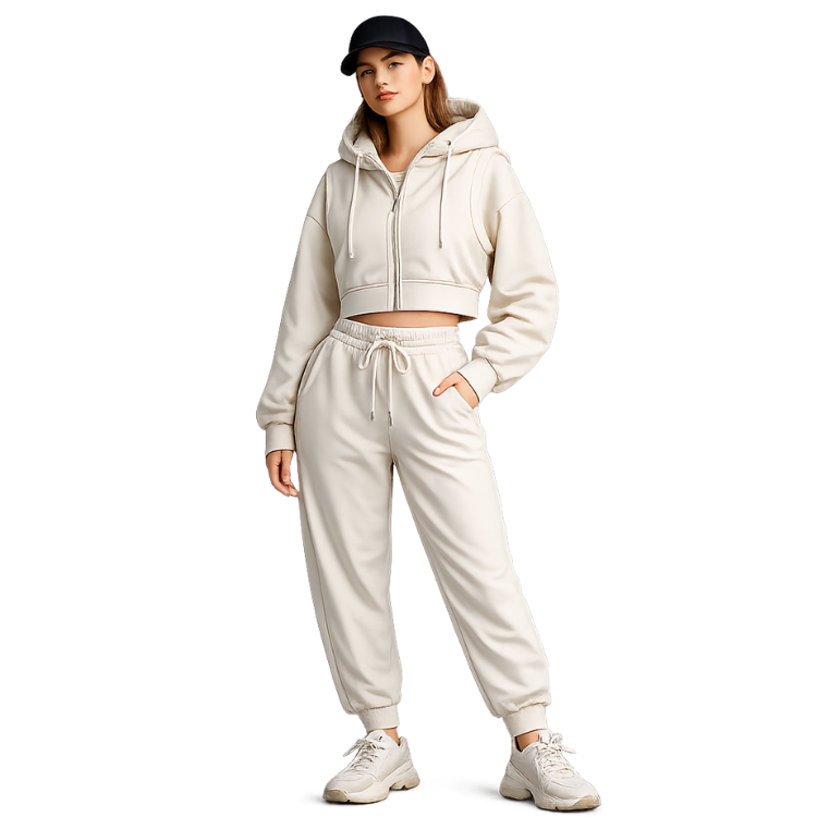 Damen 3-teiliger Set mit Kapuzenpullover, Slim Vest und Hose
