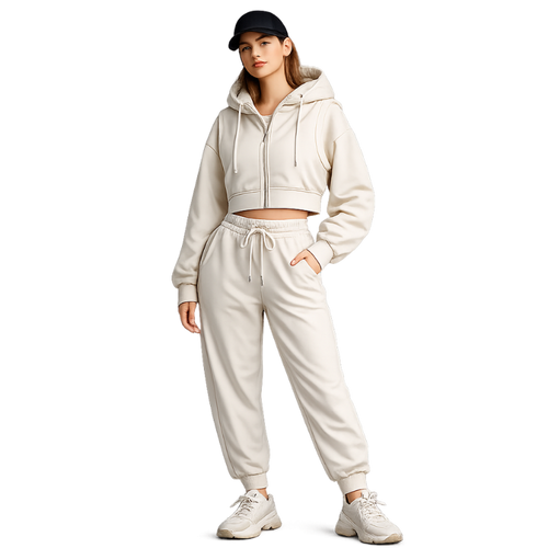 Urban Vogue Vienna | Damen 3-teiliger Set mit Kapuzenpullover, Slim Vest und Hose
