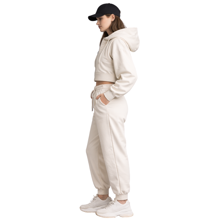 Damen 3-teiliger Set mit Kapuzenpullover, Slim Vest und Hose